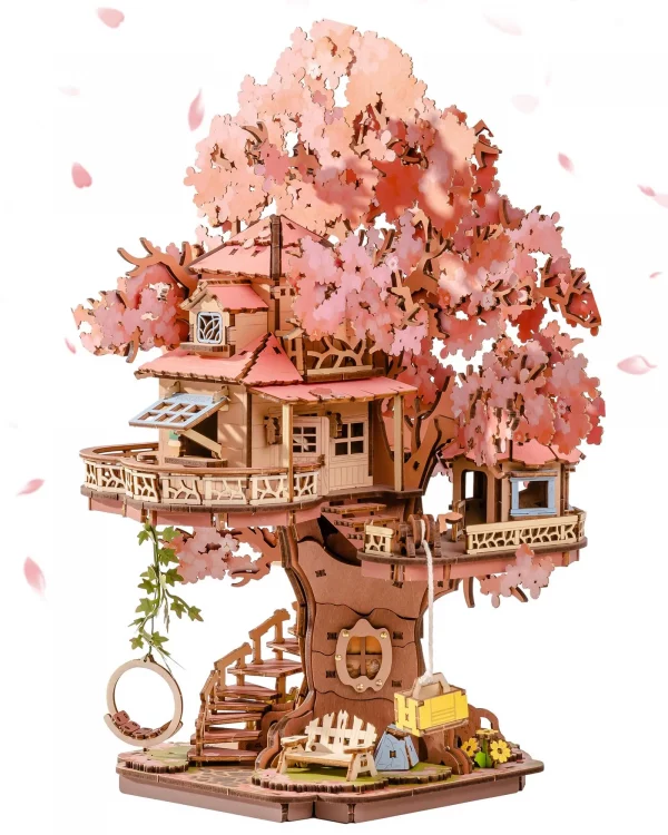 Sbf084d0e4b884f96a4812001a965aa74M.webp Robotime Sakura Tree House, kit de puzzle en bois