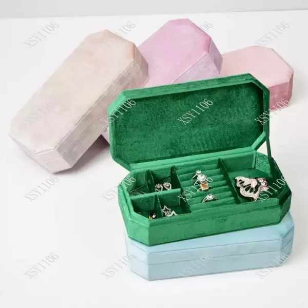 Boîte à bijoux en velours importé de luxe, organis