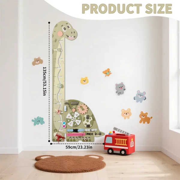 Sc1f1a6a07a2240fd92070b0941c7ce30F.webp Tableau d'activités Montessori en bois avec dinosa