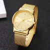 Montre à quartz avec bracelet en maille pour femme