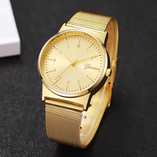 Montre à quartz avec bracelet en maille pour femme