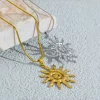 Collier pendentif soleil en spirale pour femme - A