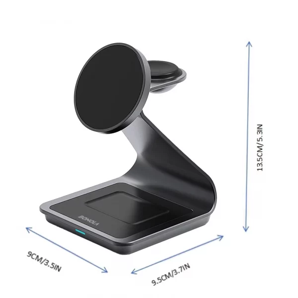 Station de Charge Magnétique 3 en 1 Bonola – iPhone, Apple Watch, AirPods