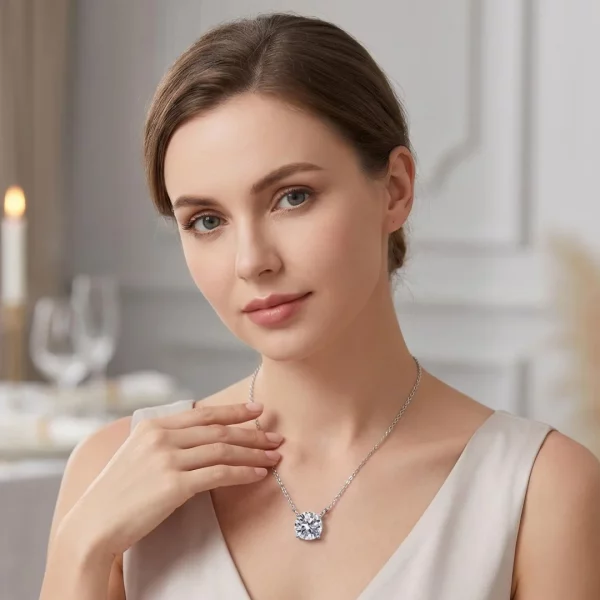 Colliers en moissanite 3ct D VVS1 pour femmes, pen