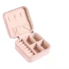 Boîte à bijoux portable mini en cuir PU, doublée d
