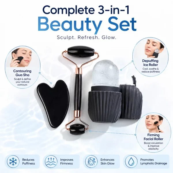 Sd7afc98aada2431e88eba9863ed253184.webp Kit de massage facial 3 pièces : Rouleau de glace,