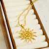 Collier pendentif soleil en spirale pour femme - A