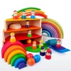 Se25bb03f14764813a1aeefda52ea2002B.webp Blocs Arc-en-ciel Montessori en Bois pour Enfants