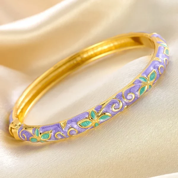 Sec2002fcdb4443868293cf2927e68e0fW.webp Bracelet en émail coloré à fleurs, style bohème en