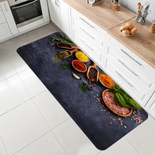 Sf154bcc69b984a859ec0bbac53cb157cV.webp Tapis de cuisine imprimé herbes et épices, tapis l
