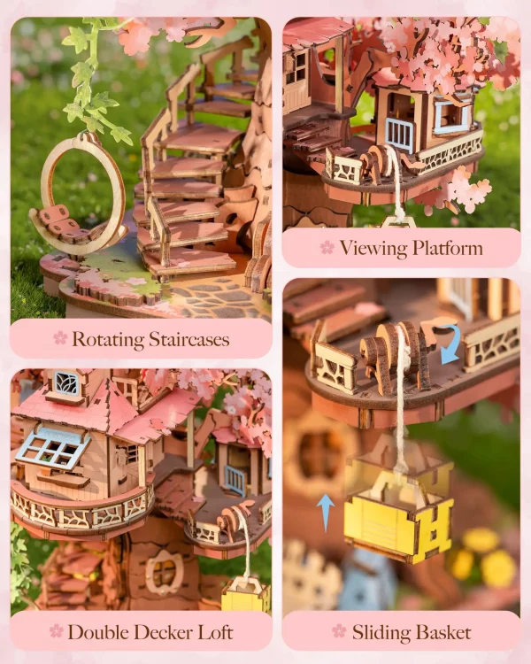 Sf38221ba994f4b1bb5ecd82d266f8a7f3.webp Robotime Sakura Tree House, kit de puzzle en bois