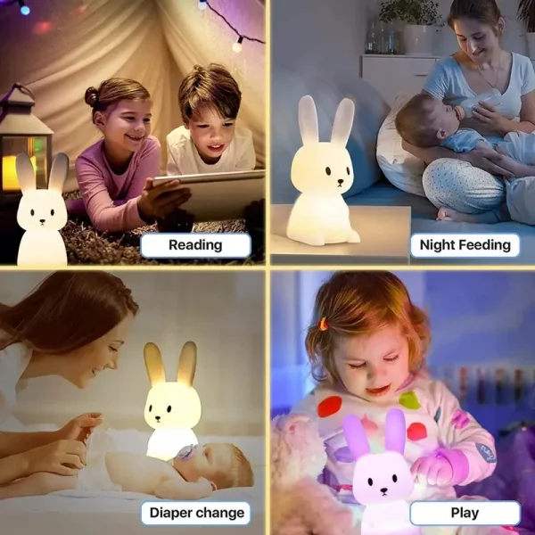 Sf4755e6733b04c4590c14e633e394085q.webp Lampe de nuit LED en silicone en forme de lapin, l
