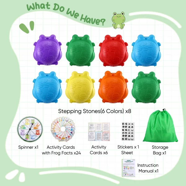 Frog Stepping Stones Ensemble d'équilibre 8 pièces