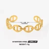Sff1d6a2ae3f549b3a4d33b456854d0f6G.webp Bracelet ouvert en acier inoxydable plaqué or, des